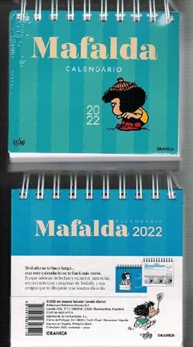 CALENDARIO Mafalda 2022. Versión en color azul.