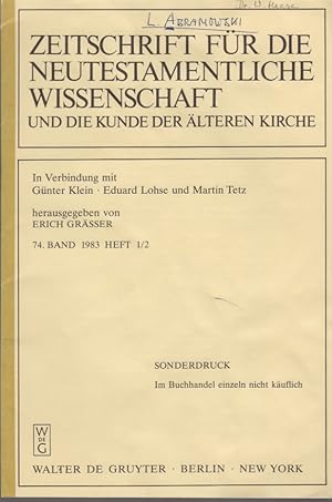 Immagine del venditore per Marius Victorinus, Porphyrius und die rmischen Gnostiker. [Aus: Zeitschrift fr die Neutestamentliche Wissenschaft und die Kunde der lteren Kirche, 74. Bd., Heft 1/2, 1983]. venduto da Fundus-Online GbR Borkert Schwarz Zerfa