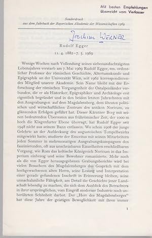 Rudolf Egger, 11.4.1882 - 7.5.1969. [Aus: Jahrbuch der Bayerischen Akademie der Wissenschaften 19...