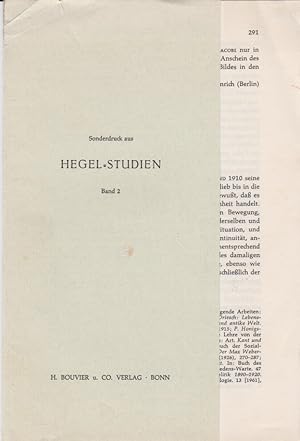 Bild des Verkufers fr Zur Hegelrenaissance im Vorkriegs-Heidelberg. [Aus: Hegel-Studien, Bd. 2]. zum Verkauf von Fundus-Online GbR Borkert Schwarz Zerfa