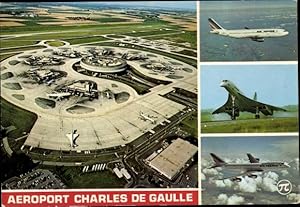 Ansichtskarte / Postkarte Roissy en France Val dOise, Flughafen Charles de Gaulle, Concorde, Air...