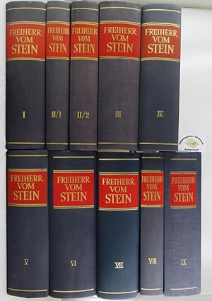 Bild des Verkufers fr Freiherr vom Stein: Briefe und amtliche Schriften. Bearbeitet von Erich Botzenhart und neu herausgegeben von Walther Hubatsch. HIER: ZEHN Bnde ( Band II als Doppelband). Gesamt also ELF Bnde. - ( OHNE den Band ZEHN: REGISTERBAND!) zum Verkauf von Chiemgauer Internet Antiquariat GbR