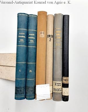 Deutsche Bauzeitung. - Jg. 1908/I+II, 1909/II, 1919/2, 1935/I+II-Konvolut aus 6 Büchern