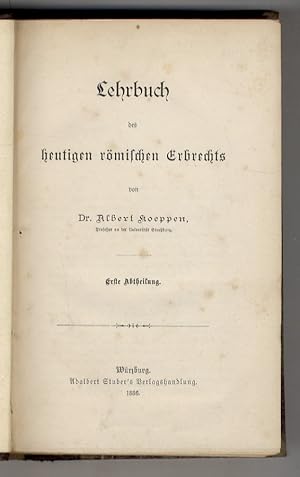 Lehrbuch des heutingen römischen Erbrechts.