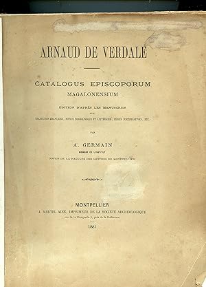 CATALOGUS EPISCOPORUM MAGALONENSIUM . Edition d'après les Manuscrits avec Traduction Française ,N...