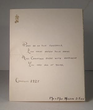 Hand-written Christmas Card. 1928