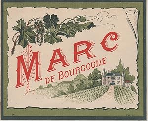 "MARC DE BOURGOGNE" Etiquette-chromo originale (entre 1890 et 1900)