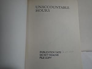 Seller image for Unaccountable Hours, Three Novellas - Stephen Scourfield UWA 2012 SIGNED for sale by Devils in the Detail Ltd