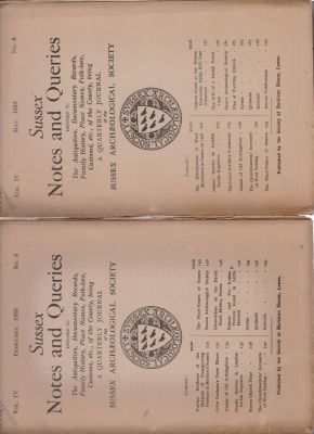 Immagine del venditore per Sussex Notes and Quieries: Devoted to The Antiquities, Documentary, Records, Family History, Place Names, Folk-lore, Customs, etc., of the Country being a quarterly Journal of the Suxxex Archaeology Society venduto da Robinson Street Books, IOBA