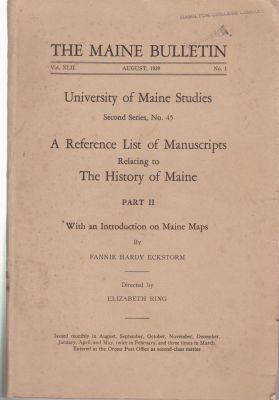 Bild des Verkufers fr The Maine Bulletin, Vol. XLII, August, 1939 No. 1 zum Verkauf von Robinson Street Books, IOBA