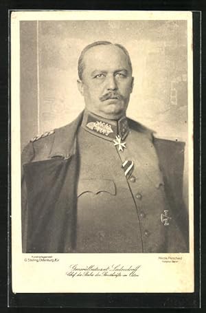 Ansichtskarte Generalleutnant Erich Ludendorff in Uniform