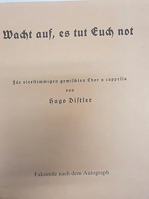 Wacht auf, es tut Euch not: Für vierstimmigen gemischten Chor a capella. -