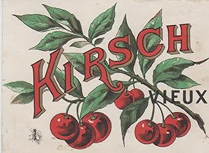 "KIRSCH VIEUX" Etiquette-chromo originale (entre 1890 et 1900)