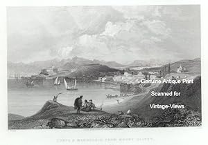 CORFU & MANDUCHIO, FROM MOUNT OLIVET Ionian Isles Corfu e Manduchio dal Monte di Olivet 1840 Stee...