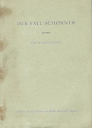 Imagen del vendedor de Der Fall Schrner; Eine Klarstellung a la venta por Bcherhandel-im-Netz/Versandantiquariat