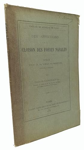 Seller image for DES AFFECTIONS de la CLOISON DES FOSSES NASALES for sale by LE MILLE E UNA CARTA
