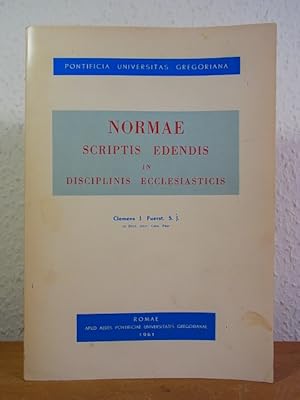 Bild des Verkufers fr Normae scriptis edendis in disciplinis ecclesiasticis (Pontificia Universitas Gergoriana) zum Verkauf von Antiquariat Weber