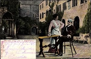 Studentika Ansichtskarte / Postkarte Waren's schon mal in Heidelberg, Wein