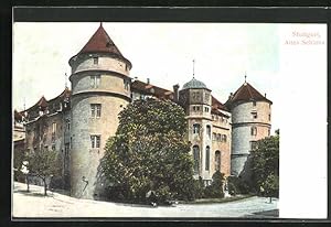 Relief-Ansichtskarte Stuttgart, Totalansicht des alten Schlosses