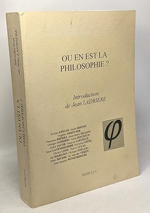 Où en est la philosophie? - introduction de Jean Ladrière