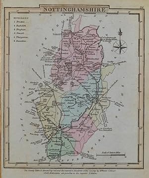 Antique Map NOTTINGHAMSHIRE, George Gray, Original Hand Coloured County Map 1824