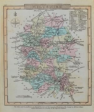 Antique Map WILTSHIRE, George Gray, Original Hand Coloured 1824