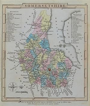 Antique Map SOMERSET, George Gray, Original Hand Coloured 1824