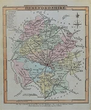 Antique Map HEREFORDSHIRE, George Gray, Original Hand Coloured County Map 1824
