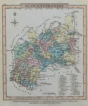 Antique Map GLOUCESTERSHIRE, George Gray, Original Hand Coloured County Map 1824