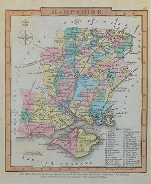 Antique Map HAMPSHIRE, George Gray, Original Hand Coloured County Map 1824