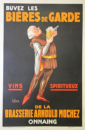 "BIÈRES DE GARDE" Affiche originale française entoilée / Litho par LECLERCQ / AFFICHES GRAU, NERF...