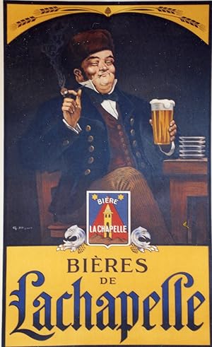 "BIÈRES de LACHAPELLE" Affiche originale entoilée / Litho par G. RIPART / Editions G. BALLON Paris