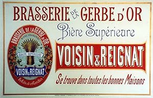 "BRASSERIE de la GERBE d'OR (Le VAL-D'AJOL - VOSGES)" Affichette d'intérieur originale entoilée /...