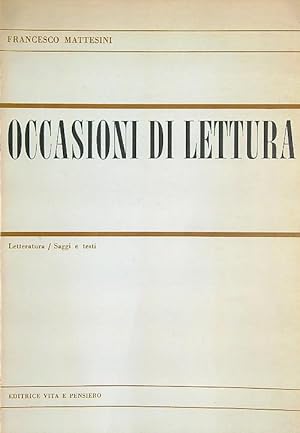 Bild des Verkufers fr Occasioni di lettura zum Verkauf von Librodifaccia