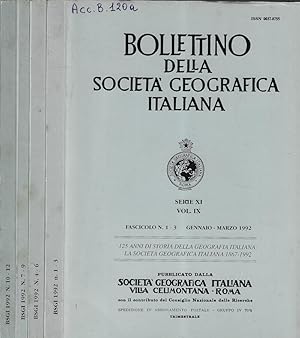 Bild des Verkufers fr Bollettino della Societ Geografica Italiana serie XI Vol. IX 1992 zum Verkauf von Biblioteca di Babele