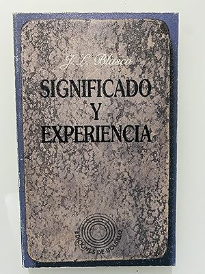 Imagen del vendedor de Significado y Experiencia a la venta por Nk Libros