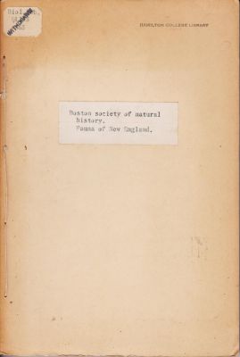 Bild des Verkufers fr Occasional Papers of the Boston Society of Natural History, VII, Fauna of New England zum Verkauf von Robinson Street Books, IOBA