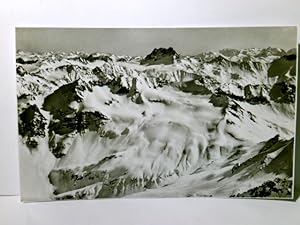 Gletscher - Ducan bei Davos mit Piz Kesch & Berninagruppe. Fliegeraufnahme. Schweiz. Alte Ansicht...