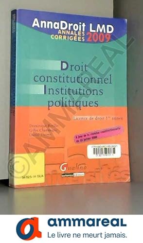 Seller image for Droit constitutionnel et institutions politiques : Annales corriges for sale by Ammareal