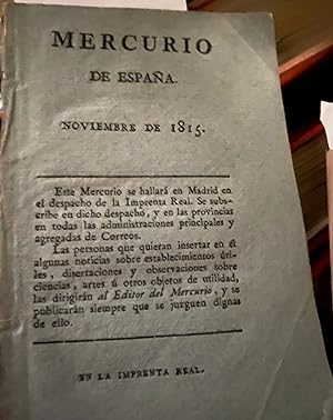 MERCURIO DE ESPAÑA. NOVIEMBRE DE 1815. NOVIEMBRE DE 1815,