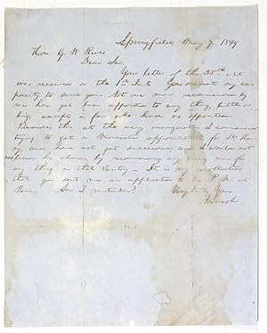 Abraham Lincoln Autograph Letter Signed.