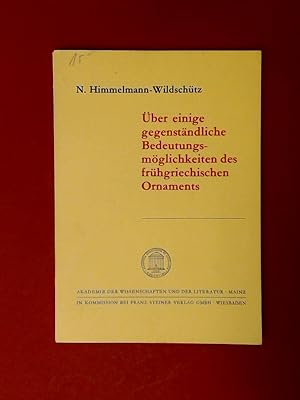 Bild des Verkufers fr ber einige gegenstndliche Bedeutungsmglichkeiten des frhgriechischen Ornaments. Jahrgang 1968, Nr. 7 aus der Reihe "Akademie der Wissenschaften und der Literatur - Anhandlungen der Geistes- und Sozialwissenschaftlichen Klasse". zum Verkauf von Wissenschaftliches Antiquariat Zorn