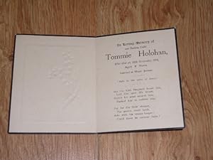 In Loving Memory of Our Darling Child Tommie Holohan who died 26th September, 1918, Aged 3 Years....