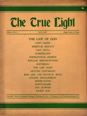 Seller image for THE TRUE LIGHT: VOLUME 1, NO. 11 for sale by By The Way Books