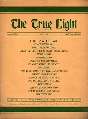 Seller image for THE TRUE LIGHT: VOLUME 2, NO. 1 for sale by By The Way Books