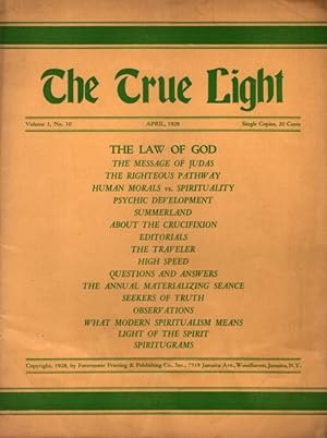 Seller image for THE TRUE LIGHT: VOLUME 1, NO. 10 for sale by By The Way Books