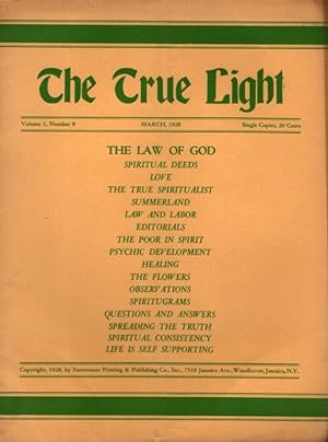 Seller image for THE TRUE LIGHT: VOLUME 1, NO. 9 for sale by By The Way Books
