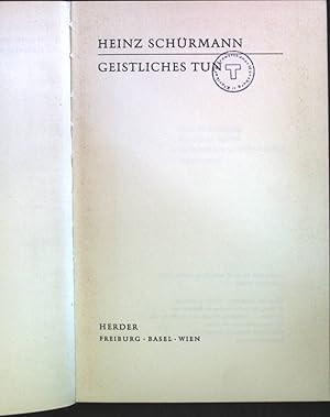 Bild des Verkufers fr Geistliches Tun zum Verkauf von books4less (Versandantiquariat Petra Gros GmbH & Co. KG)