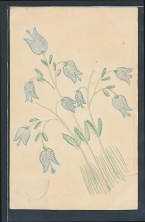 Papierkunst-Ansichtskarte Blumen auf einer Wiese