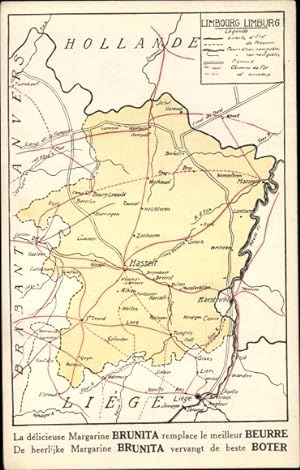 Landkarten Ansichtskarte / Postkarte Limburg, Liege, Hollande, Brabant, Anvers, Le delicieuse Mar...